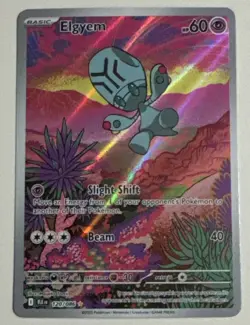 Pokemon TCG Elgyem Card Illustration Rare Sv: Black Bolt 120/086 NM Condition - Image 1