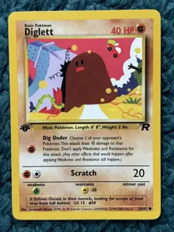 1st Edition DIGLETT 52/82 Team Rocket Set - Pokemon WOTC Vintage Card - NM - Image 1