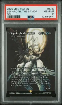PSA 10 FOIL MAGIC THE GATHERING FINAL FANTASY: #0049 SEPHIROTH, THE SAVIOR EN - Image 1