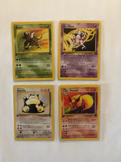 Pokemon 1st Edition Jungle NON Holo Lot Flareon Snorlax Mr. Mime Pinsir WOTC - Image 1