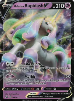 Galarian Rapidash V SWSH111 Holo Promo Sword & Shield Promo Pokemon LP - Image 1
