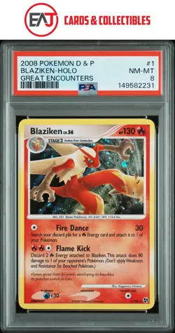 Blaziken-Holo 2008 Pokemon Diamond & Pearl Great Encounters PSA 8 #1 - Image 1