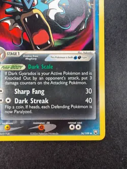 2004 Pokemon Dark Gyarados 36/109 EX Team Rocket Returns Non-Holo Regular - Image 5