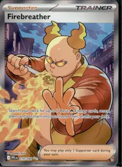 Firebreather 119/094 Ultra Rare Phantasmal Flames Pokemon Holo Near Mint - Image 1