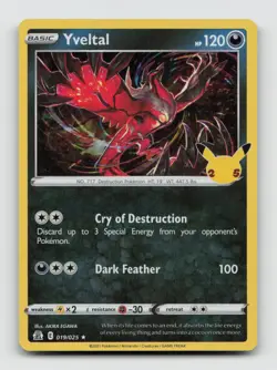 Yveltal 019/025 Rare CEL Celebrations Pokemon Holo NM/M - Image 1