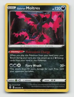 Galarian Moltres 093/203 Rare EVS Evolving Skies Holo Pokemon Holo NM/M - Image 1