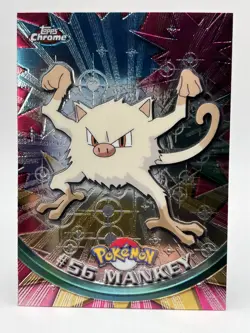 2000 Pokemon Card Topps Chrome Mankey #56 NM - Image 1