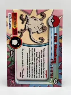 2000 Pokemon Card Topps Chrome Mankey #56 NM - Image 4