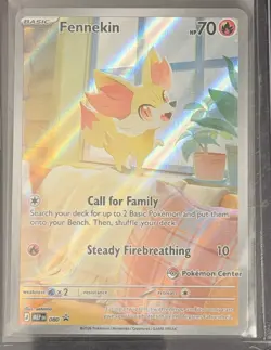 2025 Pokemon Center Stamp MEP Black Star Promos Fennekin #80 - Image 1