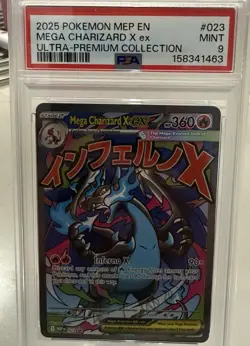 The Pokemon Company 2025 Mega Charizard X ex 023 Holo Promo EN PSA 9 - Image 1