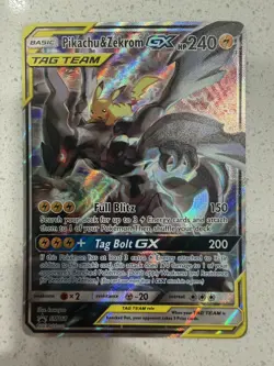 Pokemon Tag Team Pikachu & Zekrom GX SM168 Near Mint - Image 1