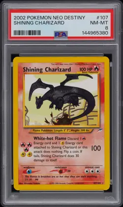 2002 POKEMON NEO DESTINY #107 SHINING CHARIZARD PSA 8 - Image 1