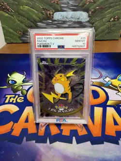 2000 TOPPS CHROME POKEMON T.V. #26 RAICHU PSA 10 - Image 1