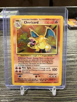 Pokemon TCG Base Set Unlimited 4/102 Charizard Holo Rare MP - Image 1