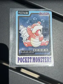 1997 Bandai Carddass Slowbro #80 Pokemon Card Rare Vintage Vending - Image 1