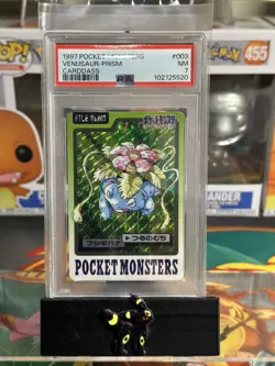 Pokemon 1997 Japanese Pocket Monsters Carddass #003 VENUSAUR Prism PSA 7 NM - Image 1