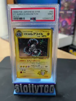 Pokemon TCG Gym Heroes Lt. Surge's Magneton 82 Japanese Holo PSA 9 - Image 1