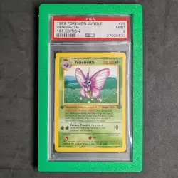 1999 POKEMON JUNGLE 1ST EDITION #29 VENOMOTH PSA 9 WITH GUARD - Image 1