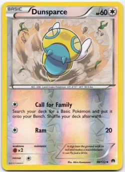 Dunsparce 90/122 Uncommon BREAKpoint Pokemon Reverse Holo Lightly Played - Image 1
