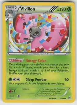 Vivillon 15/162 Holo Rare BREAKthrough Pokemon Holo Lightly Played - Image 1