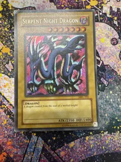 Serpent Night Dragon Yugioh Misprint Reverse Secret Rare MRL-103 MP - Image 1