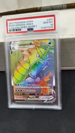 2021 GYARADOS VMAX SECRET FULL ART EVOLVING SKIES POKEMON TCG PSA 10 GEM #207 - Image 3
