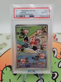 2024 POKEMON SSP EN-SURGING SPARKS ILLUSTRATION RARE #207 CLOBBOPUS PSA 10 - Image 1