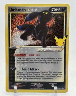 Pokemon TCG Umbreon Gold Star 17/17 Celebrations Classic Collection Holo MINT NM - Image 1
