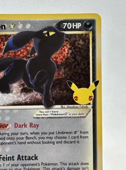 Pokemon TCG Umbreon Gold Star 17/17 Celebrations Classic Collection Holo MINT NM - Image 4
