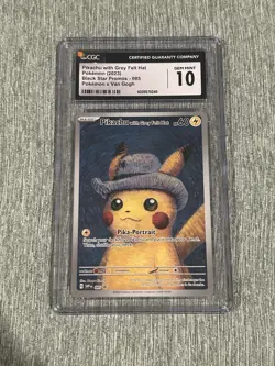 2023 POKEMON X VAN GOGH #085 PIKACHU WITH GREY FELT HAT CGC 10 GEM MINT - Image 1