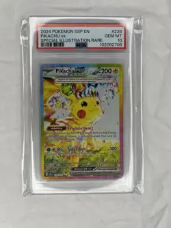 2024 POKEMON SSP EN-SURGING SPARKS SPECIAL ILLUSTRATION RARE PIKACHU EX PSA 10 - Image 1