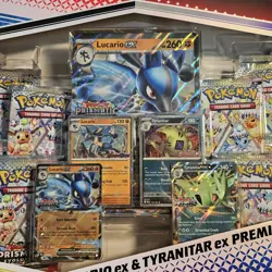 Pokemon Prismatic Evolutions Lucario EX & Tyranitar EX Premium Collections Box - Image 4