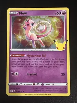 Mew 011/025 Pokemon Celebrations 25th Anniversary Holo Near Mint - Image 1