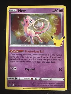 Mew 011/025 Pokemon Celebrations 25th Anniversary Holo Near Mint - Image 3