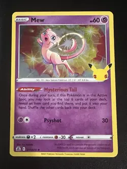 Mew 011/025 Pokemon Celebrations 25th Anniversary Holo Near Mint - Image 5
