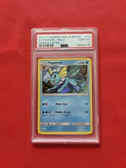 GEM MINT Pokemon: Vaporeon #18/68 Hidden Fates Holo Rare 2019 - PSA 10 - C49 - Image 1