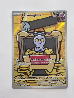 Pokemon TCG Paradox Rift Gimmighoul Illustration Rare Holo Card 198/182 - Image 1