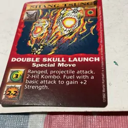Midway Mortal Kombat Shang Tsung Double Skull Launch Special Move Card 1992 - Image 2