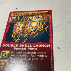Midway Mortal Kombat Shang Tsung Double Skull Launch Special Move Card 1992 - Image 3
