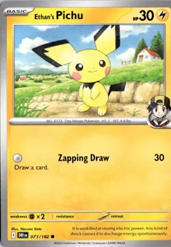 Ethan's Pichu 071/182 SV10: Destined Rivals Pokemon Card TCG - Image 1