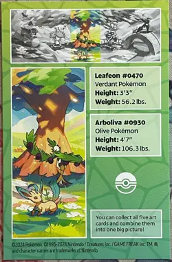 Leafeon Mini Tin Card - Vibrant Paldea Pokemon 2024 - Image 2