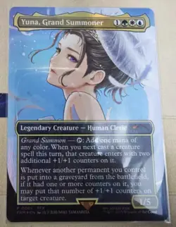 MTG Yuna, Grand Summoner NM EN Borderless Foil PROMO 0001 FINAL FANTASY EDH - Image 1