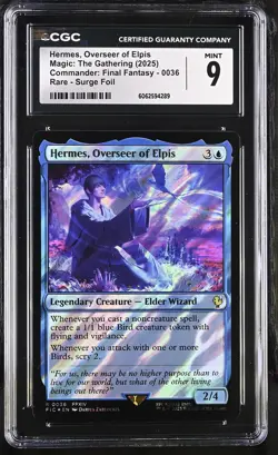 HERMES, OVERSEER OF ELPIS Final Fantasy Surge Foil Rare CGC 9 MTG EDH - Image 1