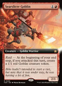 MTG Searslicer Goblin - Foil - Extended Art, Foundations, Lightly Played, Englis - Image 1