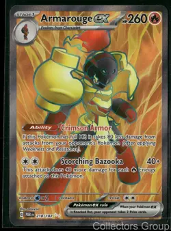 ARMAROUGE EX 218/182 ULTRA RARE PARADOX RIFT POKEMON HOLO NEAR MINT - Image 1