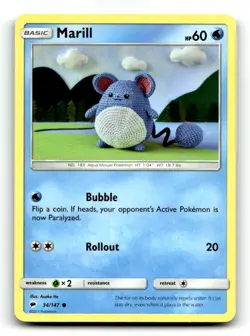 Asoko Ito Marill 34/147 Common Burning Shadows Pokemon NM - Image 1