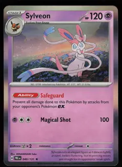SYLVEON 040/131 RARE PRISMATIC EVOLUTIONS POKEMON HOLO NM/M - Image 1