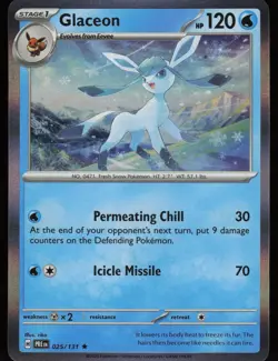 GLACEON 025/131 RARE PRISMATIC EVOLUTIONS POKEMON HOLO NM/M - Image 1