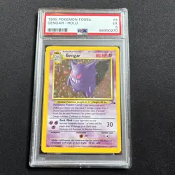 1999 Pokemon Fossil Gengar 5/62 Holo PSA 5 EX AND Haunter 6/62 Holo PSA 6 EX-MT - Image 3
