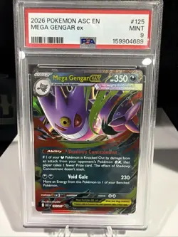 2026 Mega Gengar ex Pokemon Ascended Heroes #125 Mint 9 Very Low Pop! - Image 1